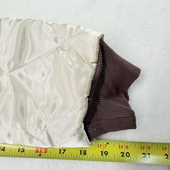 Drive Scorpion Ivory Satin Slim Fit Ryan Gosling Bomber Jacket Size XL Quilted - Picture 12 of 13